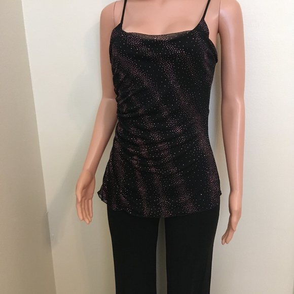 Rag Brand Dressy Black Jumpsuit With Sparkle Overlay - Picture 8 of 10